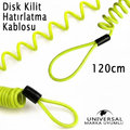 Disk Kilit Hatırlatma Kablosu Yüksek Kaliteli 120 Cm Neon Sarı